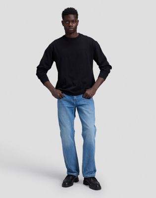 Workwear Relaxed Long Sleeve Boxy Heavy Tee in Black