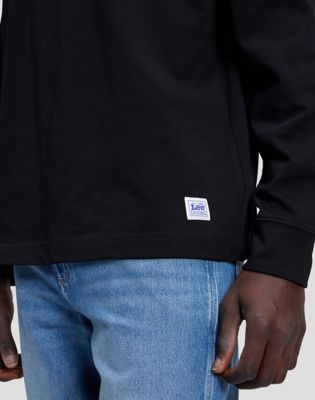 Workwear Relaxed Long Sleeve Boxy Heavy Tee in Black