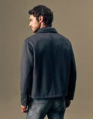 Gold Relaxed Wool Jacket in Grey Charcoal Heather
