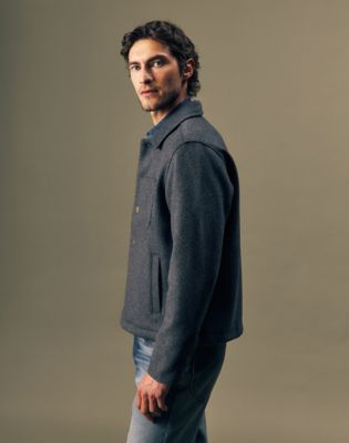 Gold Relaxed Wool Jacket in Grey Charcoal Heather