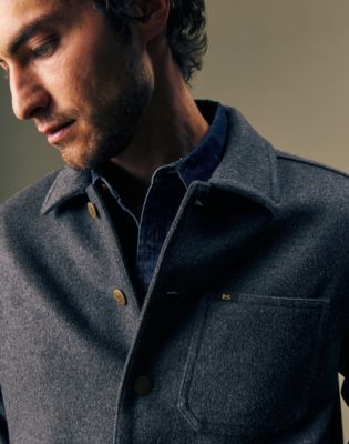 Gold Relaxed Wool Jacket in Grey Charcoal Heather