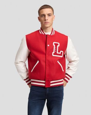 Workwear Relaxed Letterman Jacket in Samba