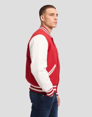 Workwear Relaxed Letterman Jacket in Samba