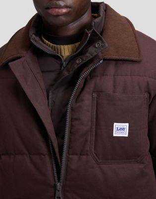 Workwear Relaxed Puffer Jacket in Chocolate Torte