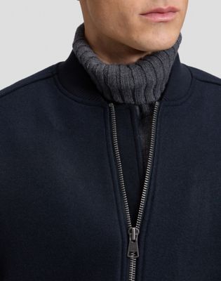 Regular Wool Bomber in Black