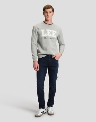 Lee Original Regular Crew Sweatshirt in Mid Grey Mele