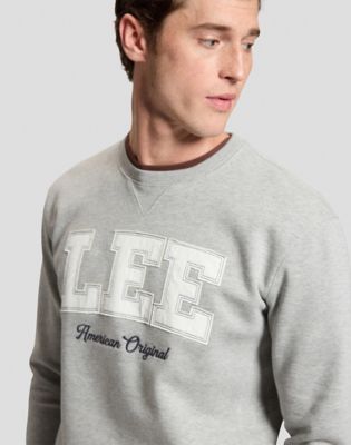 Lee Original Regular Crew Sweatshirt in Mid Grey Mele