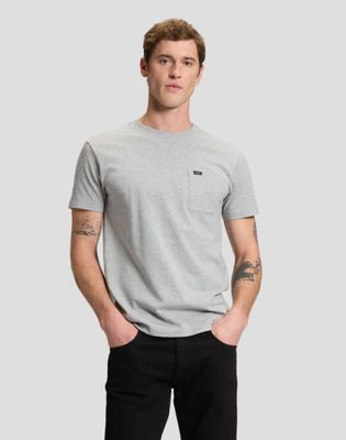 Slim Ultimate Pocket Tee in Mid Grey Mele
