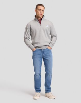 Workwear Relaxed Half Zip Sweatshirt in Grey Mele