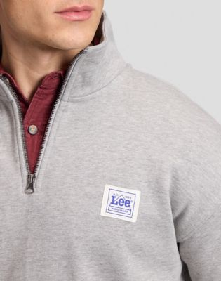 Workwear Relaxed Half Zip Sweatshirt in Grey Mele