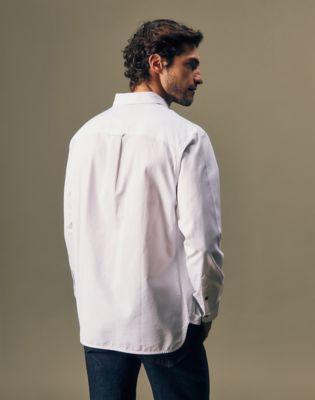Gold Regular Oxford Button Up Shirt in Bright White