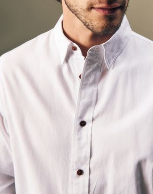 Gold Regular Oxford Button Up Shirt in Bright White