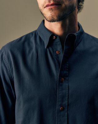 Gold Regular Oxford Button Up Shirt in Rebel Navy