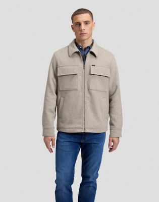 Relaxed Utility Wool Jacket in Warm Gray Heather