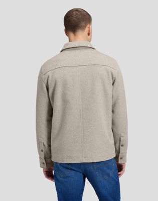 Relaxed Utility Wool Jacket in Warm Gray Heather