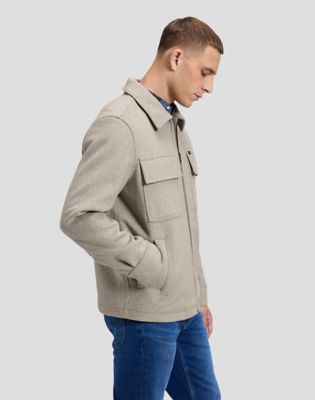 Relaxed Utility Wool Jacket in Warm Gray Heather
