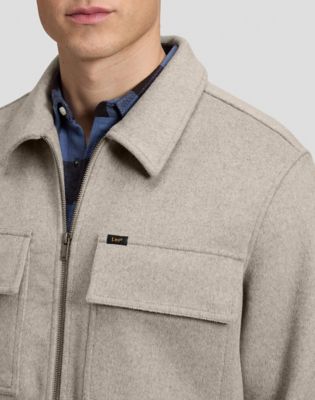 Relaxed Utility Wool Jacket in Warm Gray Heather