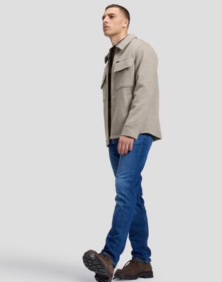 Relaxed Utility Wool Jacket in Warm Gray Heather