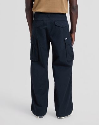 Workwear Loose Cargo Trousers in Black