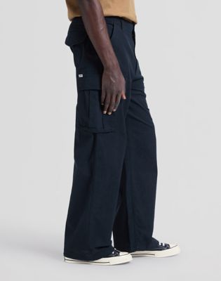 Workwear Loose Cargo Trousers in Black