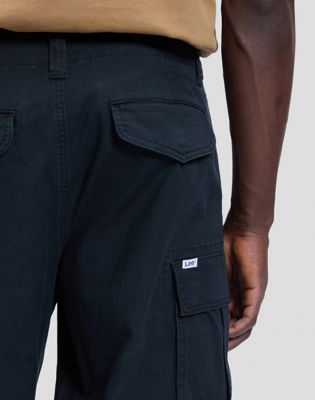 Workwear Loose Cargo Trousers in Black