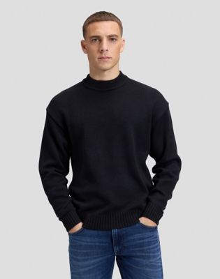 Relaxed Crew Sweatshirt in Black