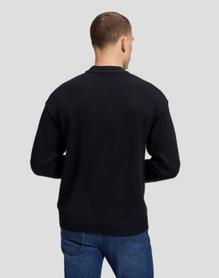 Relaxed Crew Sweatshirt in Black