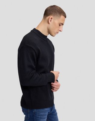 Relaxed Crew Sweatshirt in Black