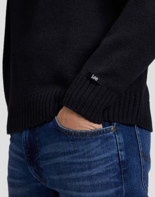 Relaxed Crew Sweatshirt in Black