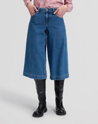 Loose Mid Rise Culotte Short in Clever Pick