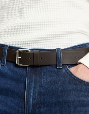 Lee Basic Leather Belt Dark Brown, Lee