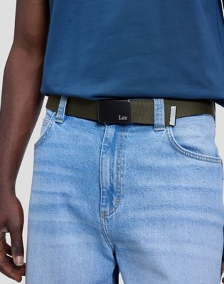 Reversible Webbing Belt in Oak Moss Black