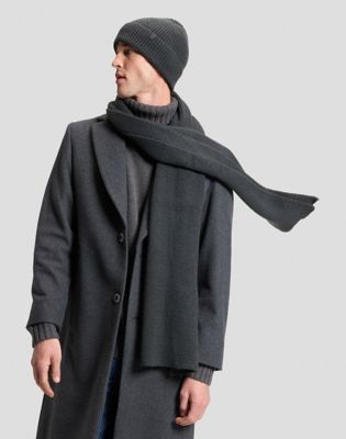 Christmas Pack Scarf & Beanie in Gray Pinstripe