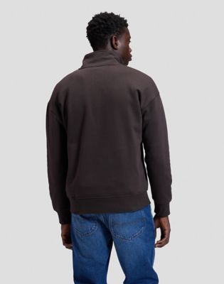 Lee Workwear Relaxed Half Zip Sweatshirt Chocolate Torte, Lee