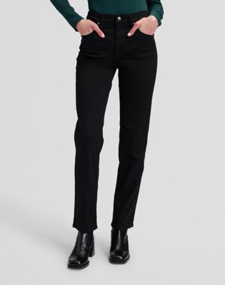Carol High Rise Straight Jean in Base Black