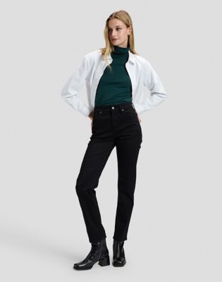 Carol High Rise Straight Jean in Base Black