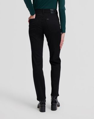 Carol High Rise Straight Jean in Base Black