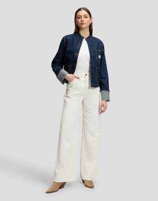 Stella Wide Leg Corduroy Trousers in Ecru