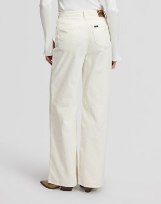 Stella Wide Leg Corduroy Trousers in Ecru