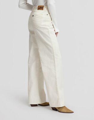 Stella Wide Leg Corduroy Trousers in Ecru