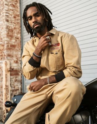 Lee X Indian Motorcycle Unionall in Khaki