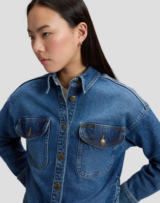 Regular Flap Pocket Shirt in Vintage Blues