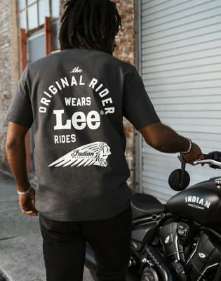 Lee X Indian Motorcycle 101 Tee in Washed Black