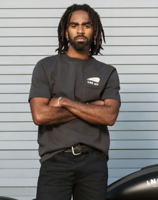 Lee X Indian Motorcycle 101 Tee in Washed Black