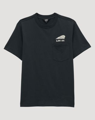 Lee X Indian Motorcycle 101 Tee in Washed Black