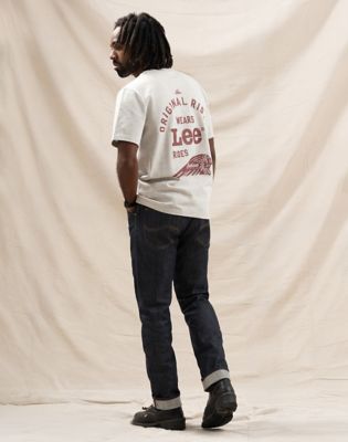 Lee X Indian Motorcycle 101 Tee in Oatmeal Heather Grey