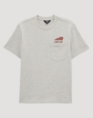 Lee X Indian Motorcycle 101 Tee in Oatmeal Heather Grey