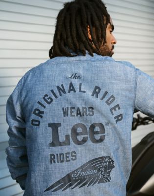 Lee X Indian Motorcycle Ls Workshirt in Bluechambray