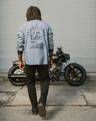 Lee X Indian Motorcycle Ls Workshirt in Bluechambray