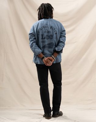 Lee X Indian Motorcycle Ls Workshirt in Bluechambray